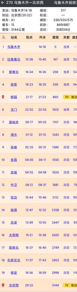 z70列车时刻表路线（z70次列车时刻表）