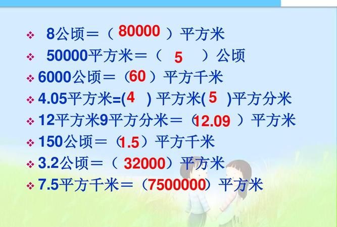 公顷到平方千米的进率是多少,平方米到公顷的进率是多少,平方千米到平方米的进率有是多少